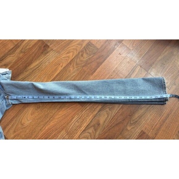 LOFT Wide Leg High Rise Curvy Light Wash Jeans Sz 31 / 12 Rhinestone Embellished - Picture 12 of 15